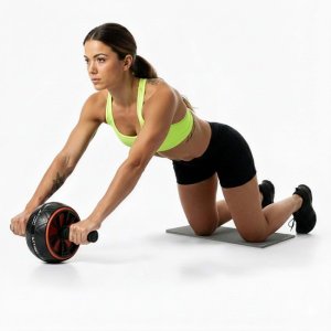 Koło do ćwiczeń mięśni brzucha z matą, szeroki roller, wałek treningowy UNIWERSALNY 9