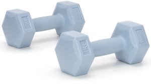 Ciężarki 2x1kg hexagonalne do ćwiczeń fitness hantle zestaw 2 szt. jasno niebieskie UNIWERSALNY 4