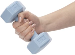 Ciężarki 2x1kg hexagonalne do ćwiczeń fitness hantle zestaw 2 szt. jasno niebieskie UNIWERSALNY 5