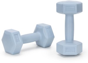 Ciężarki 2x1kg hexagonalne do ćwiczeń fitness hantle zestaw 2 szt. jasno niebieskie UNIWERSALNY 6