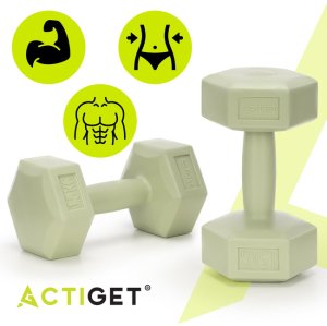 Ciężarki 2x1,5kg hexagonalne do ćwiczeń fitness hantle zestaw 2 szt. zielone UNIWERSALNY 13