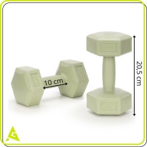 Ciężarki 2x1,5kg hexagonalne do ćwiczeń fitness hantle zestaw 2 szt. zielone UNIWERSALNY 14