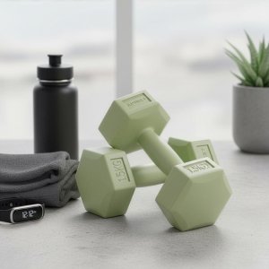 Ciężarki 2x1,5kg hexagonalne do ćwiczeń fitness hantle zestaw 2 szt. zielone UNIWERSALNY 3