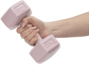 Ciężarki 2x2kg hexagonalne do ćwiczeń fitness hantle zestaw 2 szt. różowe UNIWERSALNY 13