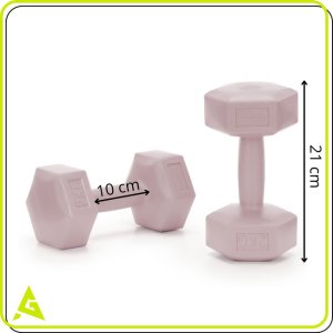 Ciężarki 2x2kg hexagonalne do ćwiczeń fitness hantle zestaw 2 szt. różowe UNIWERSALNY 15