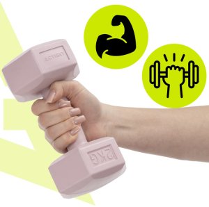 Ciężarki 2x2kg hexagonalne do ćwiczeń fitness hantle zestaw 2 szt. różowe UNIWERSALNY 5