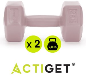 Ciężarki 2x2kg hexagonalne do ćwiczeń fitness hantle zestaw 2 szt. różowe UNIWERSALNY 6