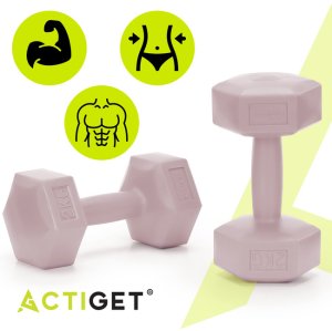 Ciężarki 2x2kg hexagonalne do ćwiczeń fitness hantle zestaw 2 szt. różowe UNIWERSALNY 7