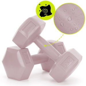 Ciężarki 2x2kg hexagonalne do ćwiczeń fitness hantle zestaw 2 szt. różowe UNIWERSALNY 8