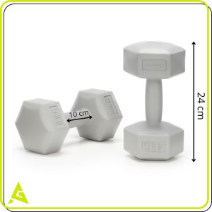 Ciężarki 2x4 kg hexagonalne do ćwiczeń fitness hantle zestaw 2 szt. szare UNIWERSALNY 14