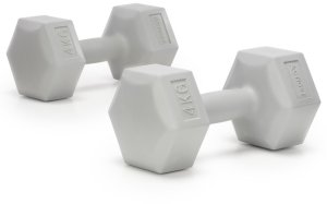 Ciężarki 2x4 kg hexagonalne do ćwiczeń fitness hantle zestaw 2 szt. szare UNIWERSALNY 4