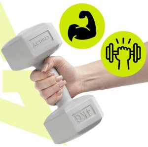 Ciężarki 2x4 kg hexagonalne do ćwiczeń fitness hantle zestaw 2 szt. szare UNIWERSALNY 7