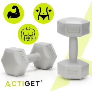 Ciężarki 2x4 kg hexagonalne do ćwiczeń fitness hantle zestaw 2 szt. szare UNIWERSALNY 8