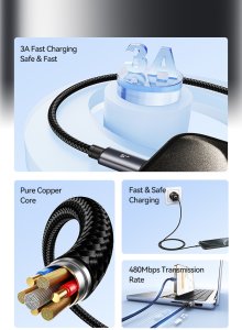Kabel USB Usams Kabel USAMS U91 18W USB-C do USB-A 1m    tarnish 4