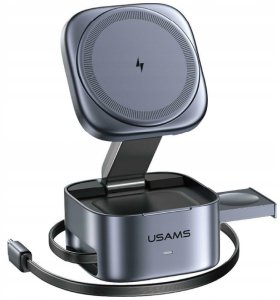 Ładowarka indukcyjna 3w1 Usams CD257 Qi2 tarnish 2