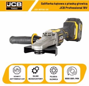 JCB Professional 18V Szlifierka Kątowa 125Mm Ładowarka 4.5A Akumulator 2Ah 4