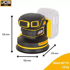 JCB Professional 18V Szlifierka Mimośrodowa 125 mm Akumulator 2Ah 6