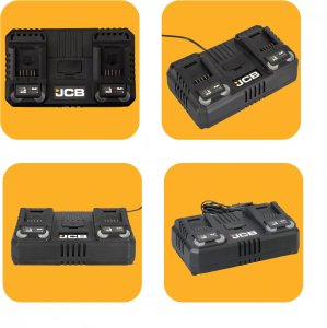 JCB Professional 18V Szlifierka Mimośrodowa 125mm Dual Charger Bateria 2Ah 14