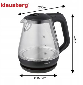CZAJNIK ELEKTRYCZNY SZKLANY 1,2L KLAUSBERG KB-9003 LED 3