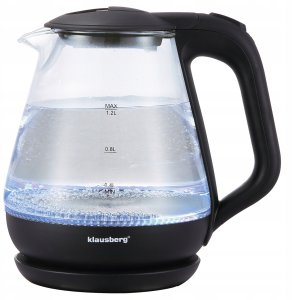 CZAJNIK ELEKTRYCZNY SZKLANY 1,2L KLAUSBERG KB-9003 LED 5
