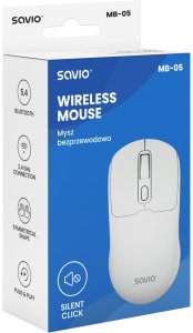 SAVIO MYSZ BEZPRZEWODOWA BT 2.4 GHZ BIAŁA MB-05 5