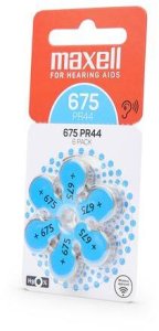 MAXELL BATTERY ZINK AIR PR44 (675) 6PK BLISTER 790420.00.EU 2
