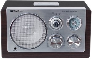 Radio Orava RR-29 A radio, 1 x 3,5W, AM / FM radio, USB, wejście AUX, karta SD, brązowy / srebrny 3