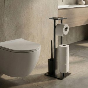 Wenko Stojak na papier toaletowy i szczotkę do WC z półką na telefon HYLLA,  65 cm 2