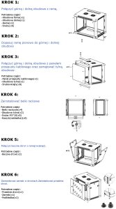 Szafa wisząca RACK 19 cali 12U 450mm czarna NEKU TS BOX 6