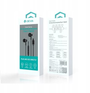 Devia słuchawki przewodowe Smart M2 Digital Metal USB-C douszne czarne 4