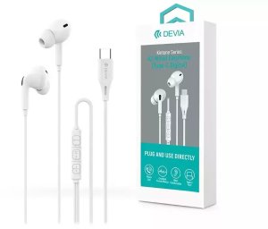 Devia słuchawki przewodowe Kintone A2 Digital USB-C dokanałowe białe 2