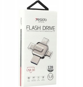 Yesido Flash Disk FL15 4w1 OTG Adapter USB3.0, 128GB, SILVER / SREBRNY 7