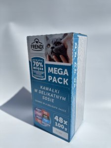 FRENDI rybne dwusmaki (gładzica/dorsz, gładzica/łosoś, tuńczyk/śledz łosoś/dorsz czarny) 48x100g 3