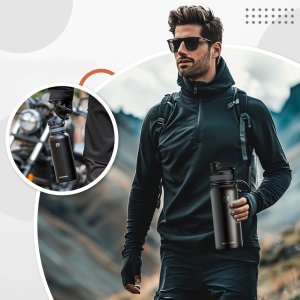 RockBros Bidon termiczny Rockbros 35210029002 rowerowy na napoje 620 ml - czarny 3