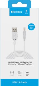 Kabel Sandberg USB 2.0 A-B male 1.8 m 502-78 3