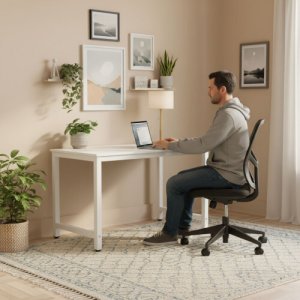Biurko Zdesk Białe 120 cm x 60 cm 2