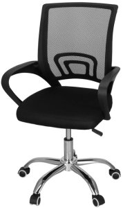 Fotel biurowy z regulacją nachylenia oparcia, krzesło obrotowe, czarny UNIWERSALNY 11