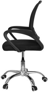 Fotel biurowy z regulacją nachylenia oparcia, krzesło obrotowe, czarny UNIWERSALNY 12