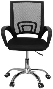 Fotel biurowy z regulacją nachylenia oparcia, krzesło obrotowe, czarny UNIWERSALNY 16