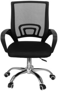 Fotel biurowy z regulacją nachylenia oparcia, krzesło obrotowe, czarny UNIWERSALNY 17