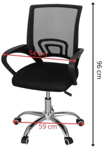 Fotel biurowy z regulacją nachylenia oparcia, krzesło obrotowe, czarny UNIWERSALNY 6