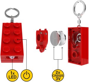 LEGO® Minifigurines™ Keychain Light 2x4 Brick Red 2
