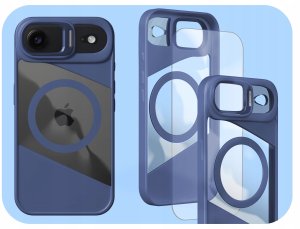 Etui Do Magsafe Do Apple iPhone 17 Air (Fusion, Niebieskie, Clear)   Szkło 7