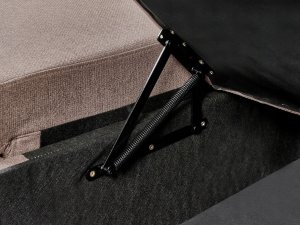 Narożnik rozkładany dla 3 osób NASSJO Len syntetyczny Jasnobrązowy ze schowkiem Lewostronny 12