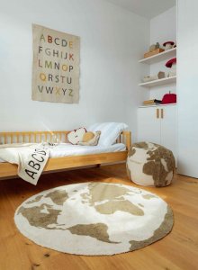 Dywan bawełniany RugCycled mapa świata 120cm 3