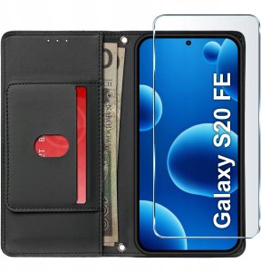 ETUI z klapką do Samsung S20 FE Zamykane Magnetyczne + SZKŁO 9H 4