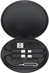 XO ładowarka bezprzewodowa indukcyjna CX031 czarna 15W z kablem USB-C - USB-C i zestawem adapterów 3