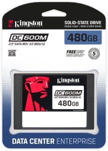 SSD KINGSTON 876xTBW rating MTBF 2000000 h Read speed 560 MB/s Write speed 470 MB/s Serial ATA III 2.5" 480 GB DC600M SEDC600M/480G 3