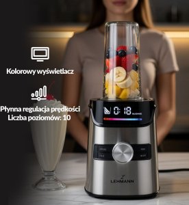 BLENDER KIELICHOWY SZKLANY Lehmann Senso 2000 DO SMOOTHIE KOKTAJLI BIDONY KRUSZY LÓD MŁYNEK XL 8