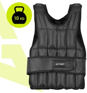 Kamizelka treningowa z obciążeniem 10 kg do ćwiczeń siłowych, biegania, regulowana czarna UNIWERSALNY 13